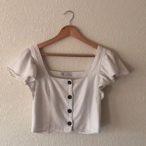 Zara Button Down Crop Top